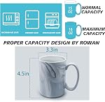 Coffee Mugs Ensemble de 4,16 OZ Grandes tasses de café en marbre grandes tasses à thé en céramique avec poignée pour boissons chaudes et froides, ensemble tasse de café gris