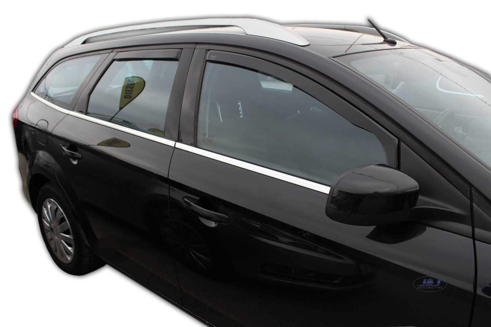J&J AUTOMOTIVE Windabweiser passend für Ford Mondeo 2007-2015 4tlg, Heko Regenabweiser Vorne Hinten Getönt Dunkel Passform