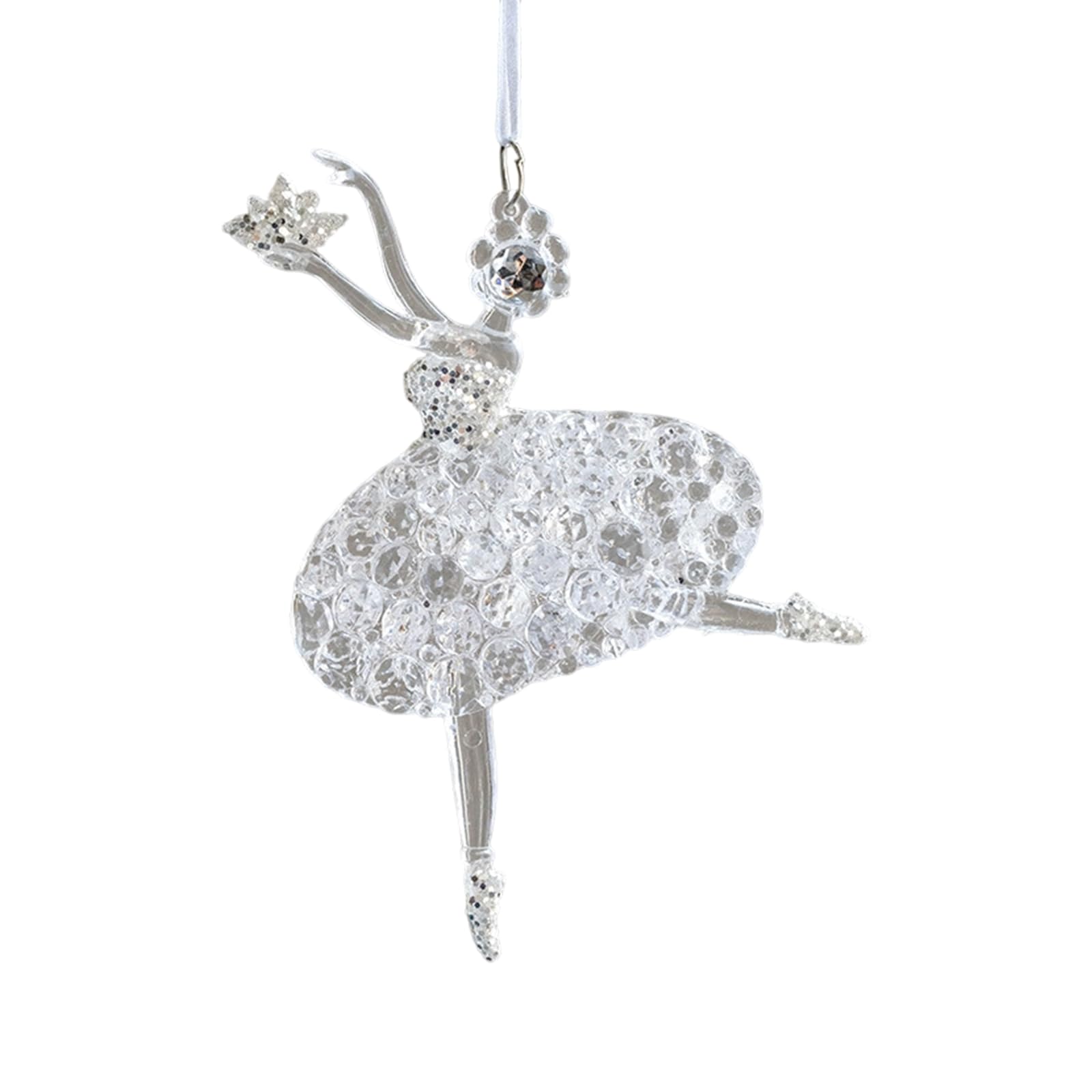 Lerpwige Elegant Christmas Tree Decorations Glittering Acrylic Ornament For Homes 50G Portable Snowflake Reindeers Angel Christmas Decors