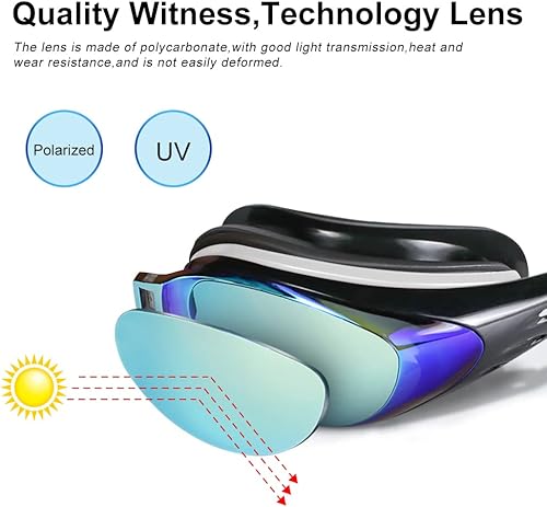 Miniatura 3 de Gafas de natación, paquete de 2 gafas de natación antivaho, anti-UV, sin fugas, adultos, hombres, mujeres y jóvenes