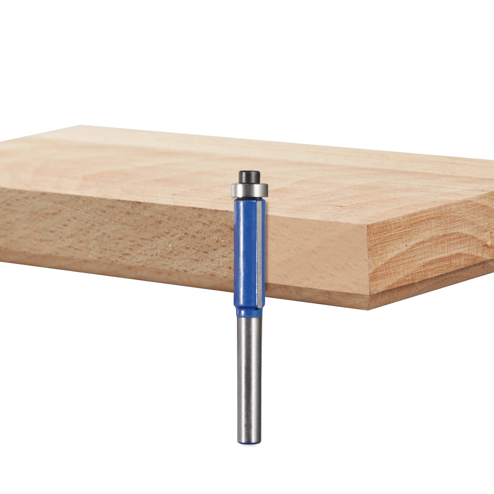 LEONTOOL Lot de 4 fraises à défoncer de 6,35 mm avec tige supérieure de 6,35 mm - Outil de fraisage du bois pour couper les bordures d'étagère, le placage ou les stratifiés
