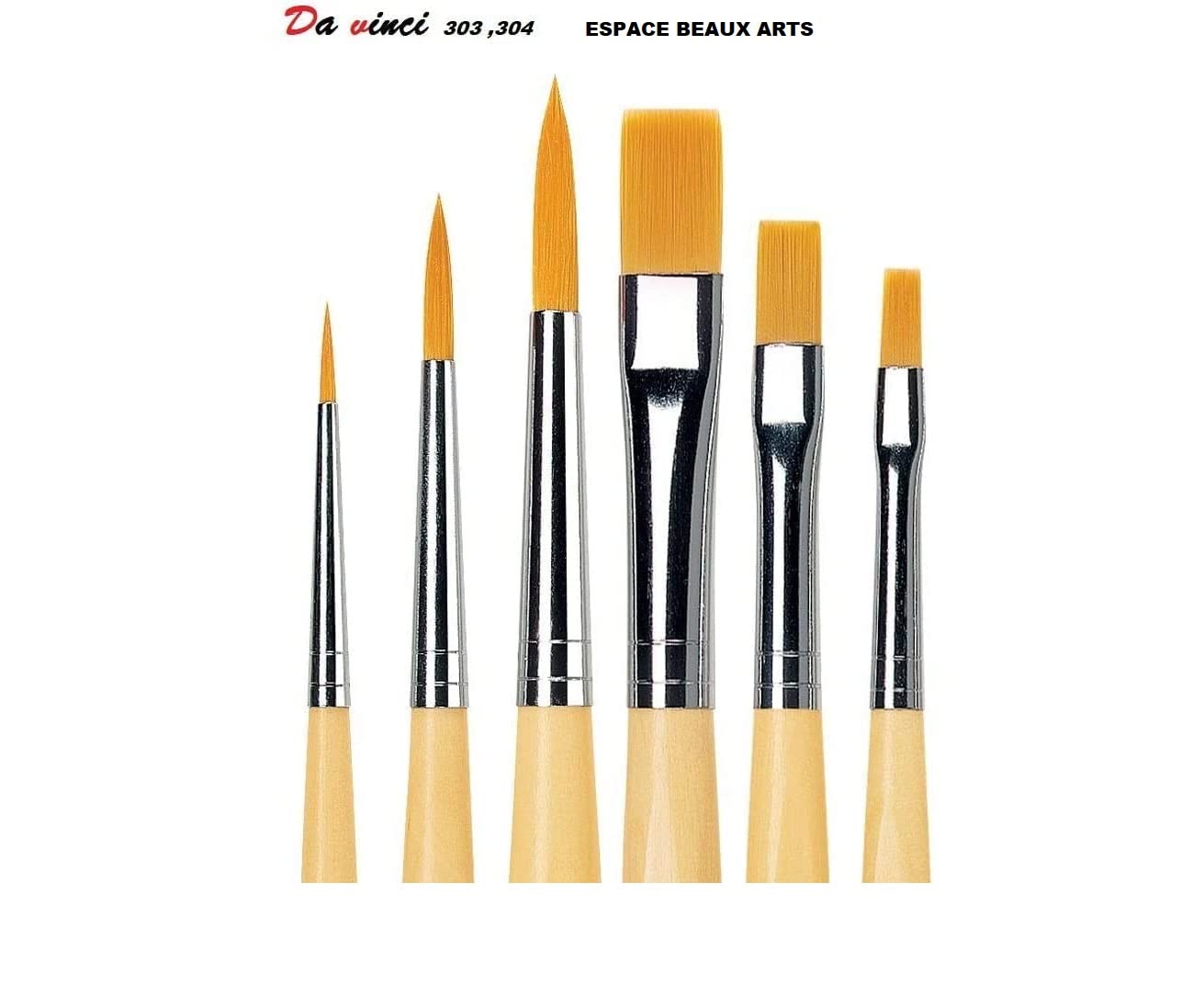 Davinci GH303 Junior Synthetics Malerpinsel, rund Serie 303, Größe, 1, 4, 8. und Davinci GH304 Junior Synthetics Malerpinsel, flach Serie 304,Größe 4,6,10