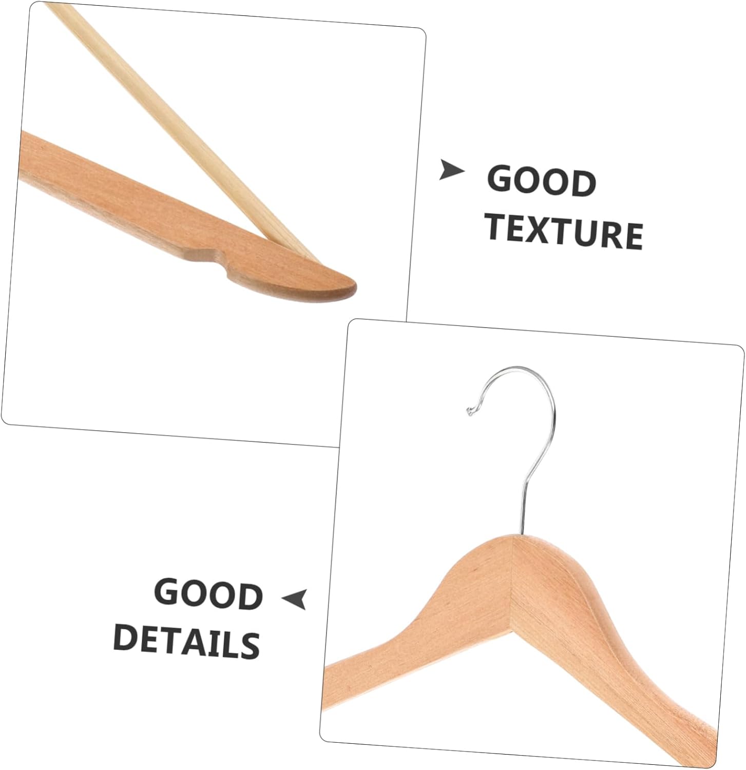 10pcs Wooden Suit Hangers Multifunctional Wide Shoulder Hangers for Clothes Organization Non- Design for Home Use for Coats and Wardrobe Storage