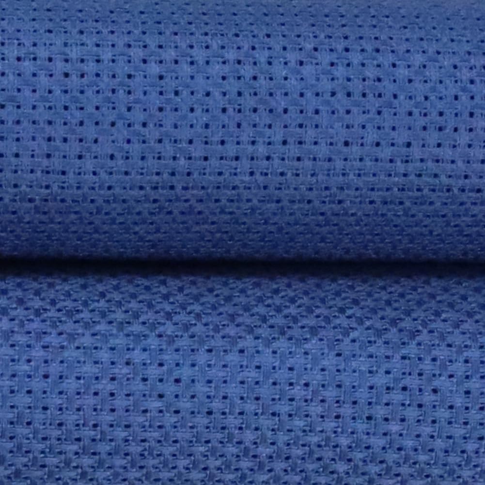 KCS 16 Count Cotton Cross Stitch Aida Cloth Fabric (Jeans Blue, 59" x 1 Yard)