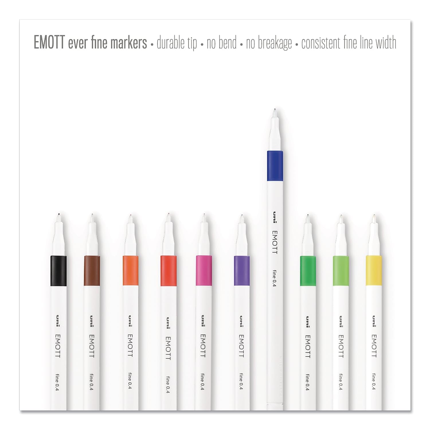 EMOTT Fineliner Pens, Fine Point (0.4mm), Assorted Ink, 40-count, Complete Color Set