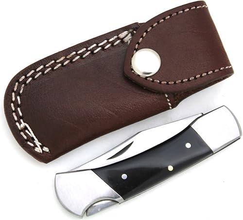 Wild Turkey Handmade Colección cuchillo plegable con funda de cuero hoja afilada de caza