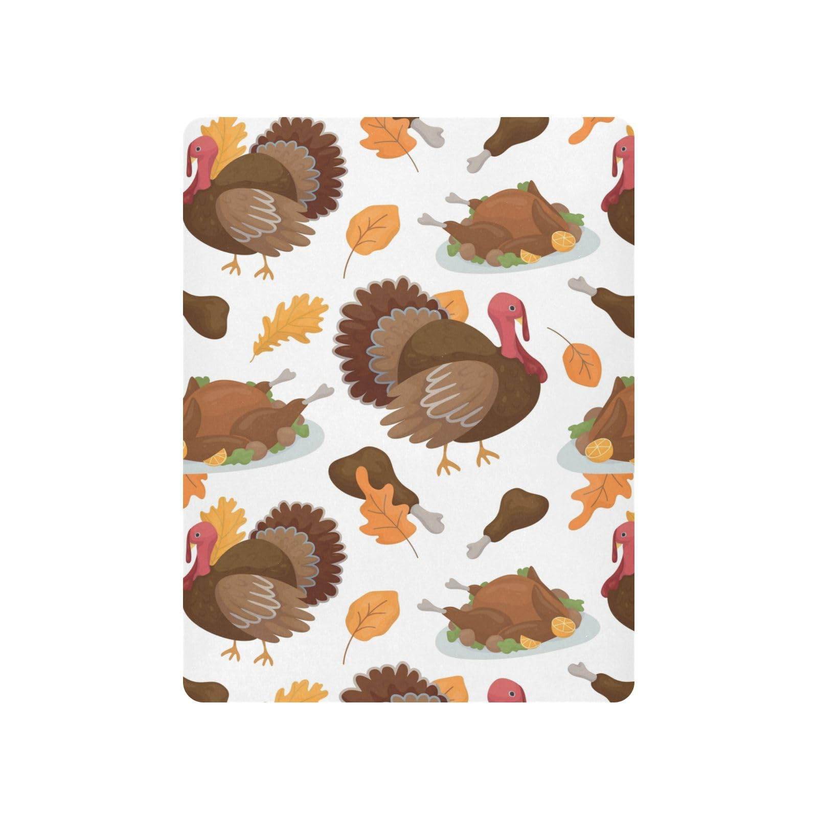 Moudou Thanksgiving Turkey Playard Sheet for Boy Girls, Soft Breathable Fitted Toddler Sheet for Standard Playard Bed Mattress, 39 x 27 x 5 Inch
