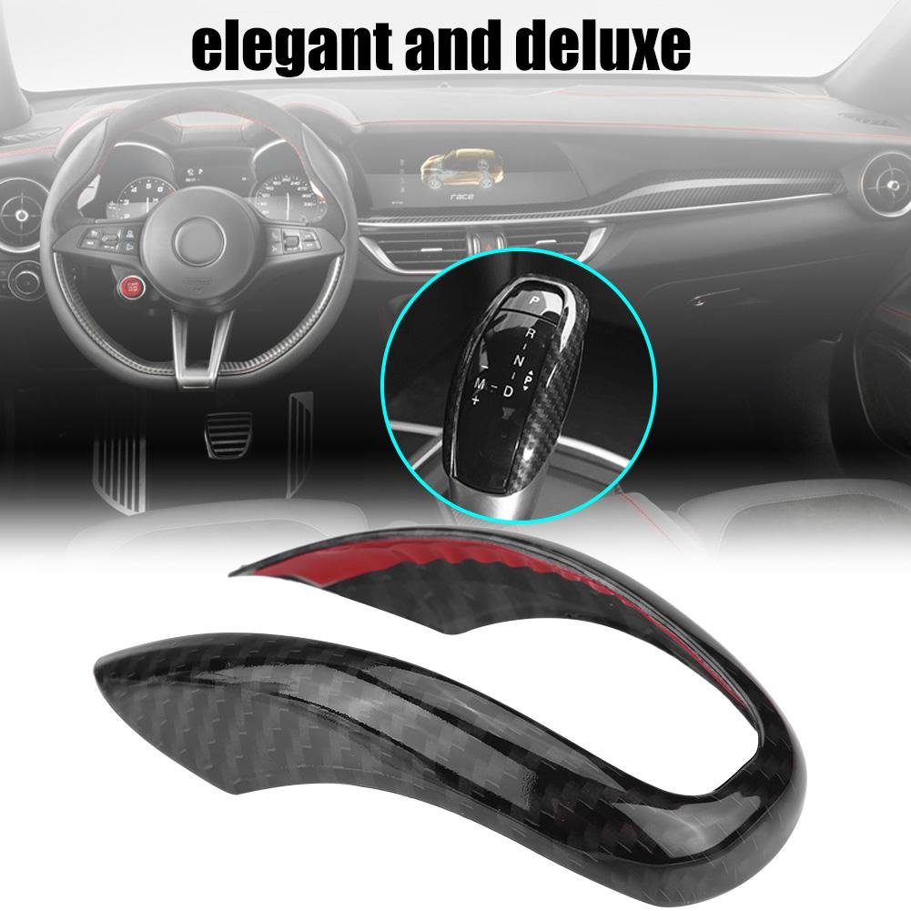 Keenso Auto Interni In Fibra di Carbonio Cambio Pomello Manopola Cornice Decorazione Decal Cover Trim per Stelvio/Accessori Car Styling