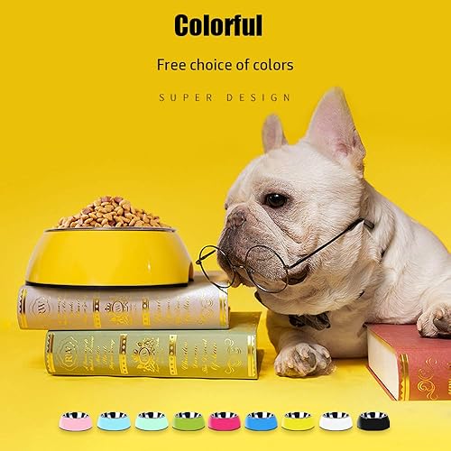 Miniatura 5 de Tazones universales para mascotas de acero inoxidable para perros y gatos, cuencos universales para agua y alimentos para mascotas, 4 tamaños y 5