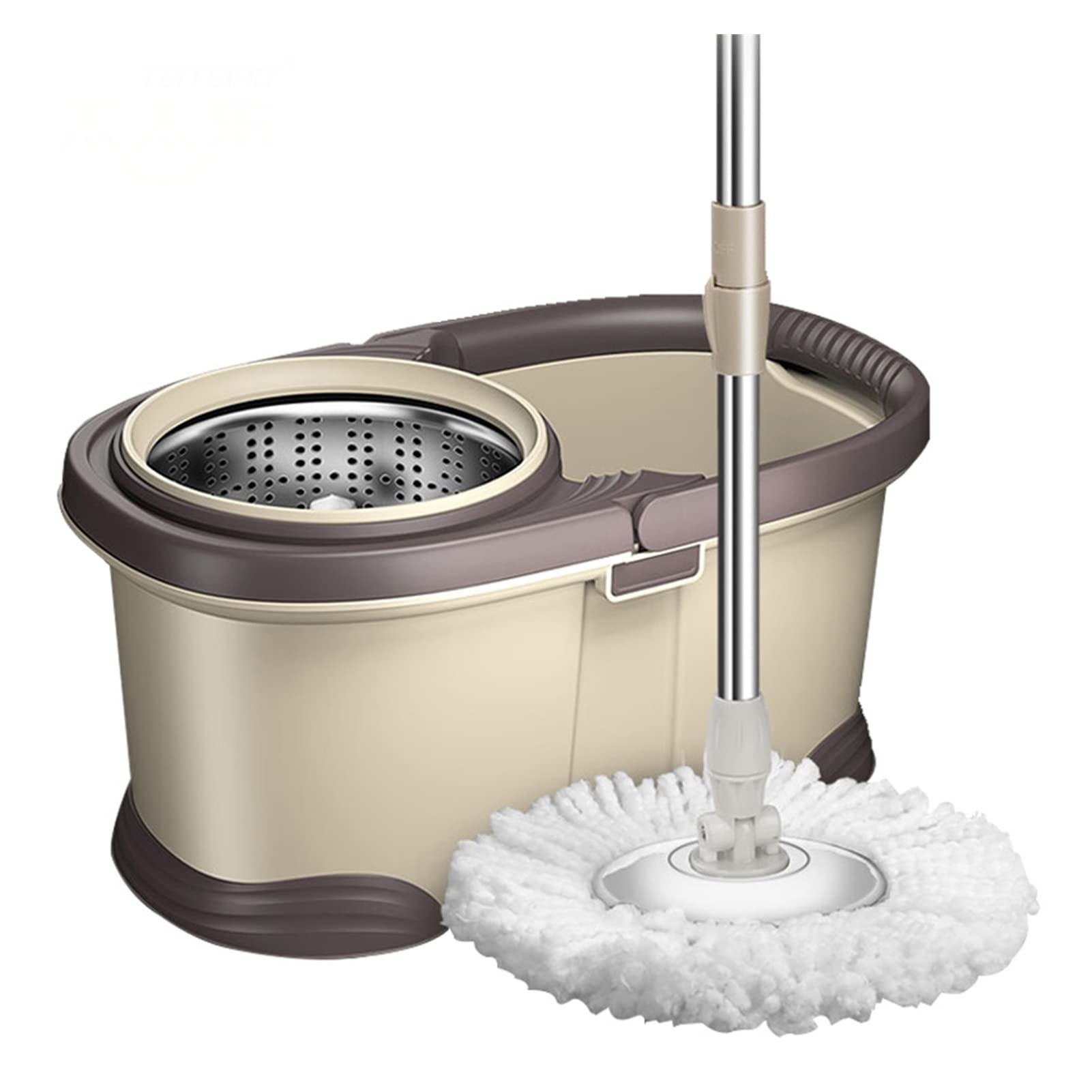 Zestaw mopa z wiadrem Spinning Mop i Wiaderkiem z zestawem wykrętaków - do kuchni domowej Czyszczenie podłogi - Zastosowanie na mokro/sucho na twardym drewnie i płytkach Mop do podłogi (kolor: 3 głowice mopa)