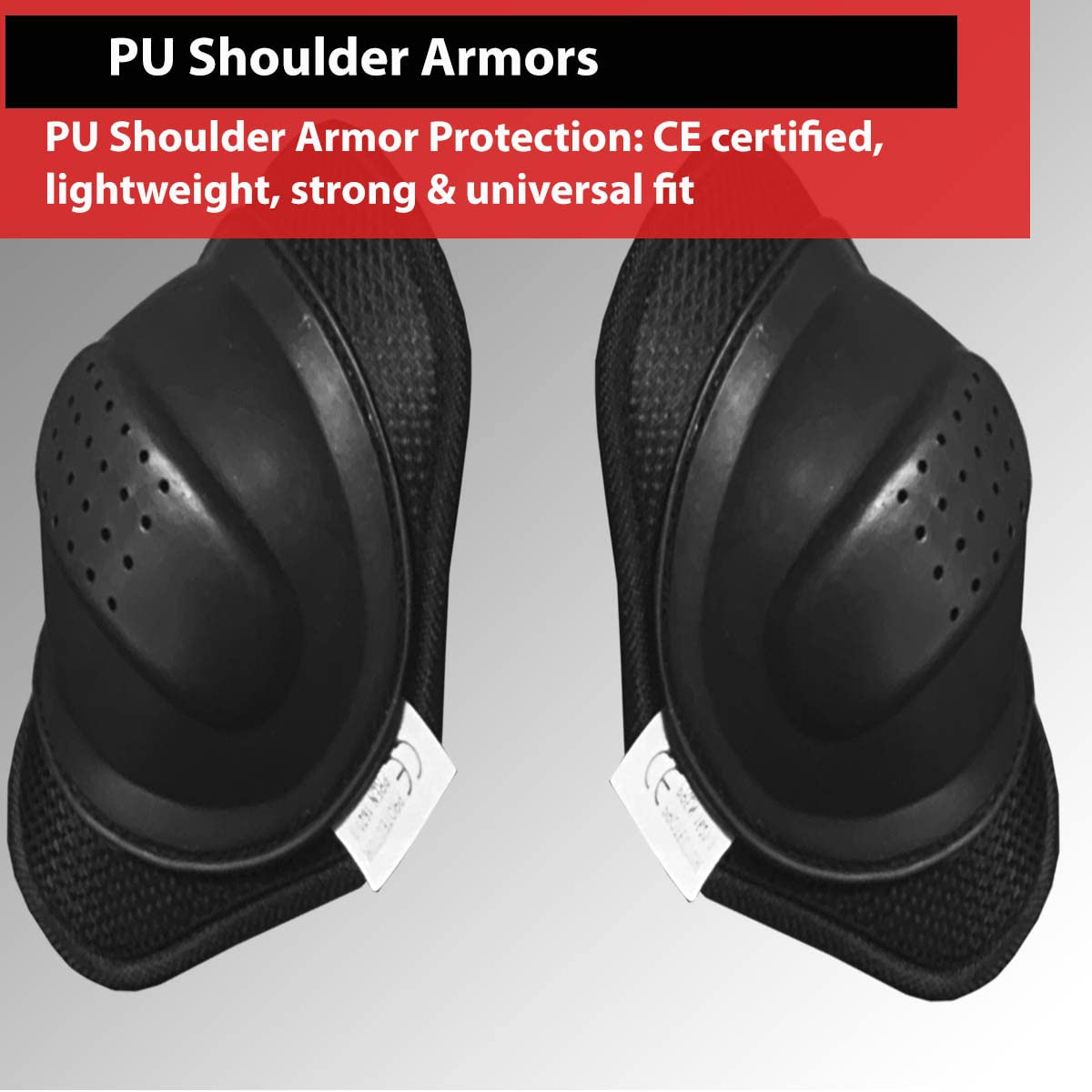 4PC CE Hard Removable Armor for Motorcycle Leather Textile Jackets All Brands Black — view 3