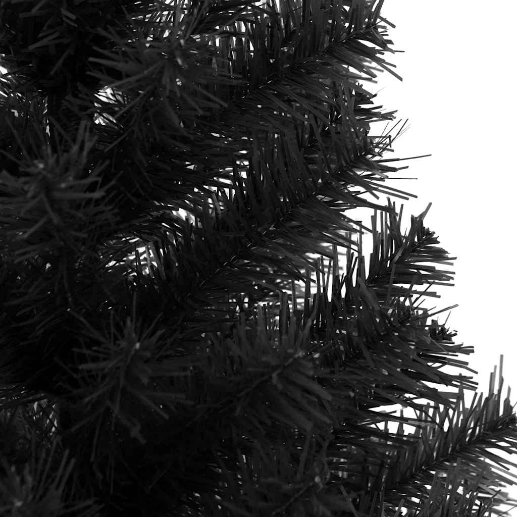 Albero di Natale Nero 150 cm PVC con Base Acciaio