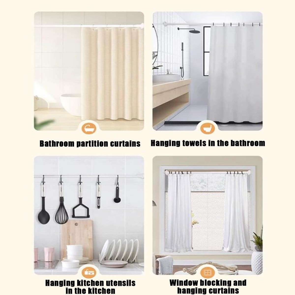 78-368cm Estensibile Bastone Per Tende In Tensionem,Telescopica Acciaio Inox Pressione Bagno Asta,Regolabile dell'asta di Tensione della Molla,ID 32mm,Per Spogliatoio,Bagno,camera da letto (Color : b