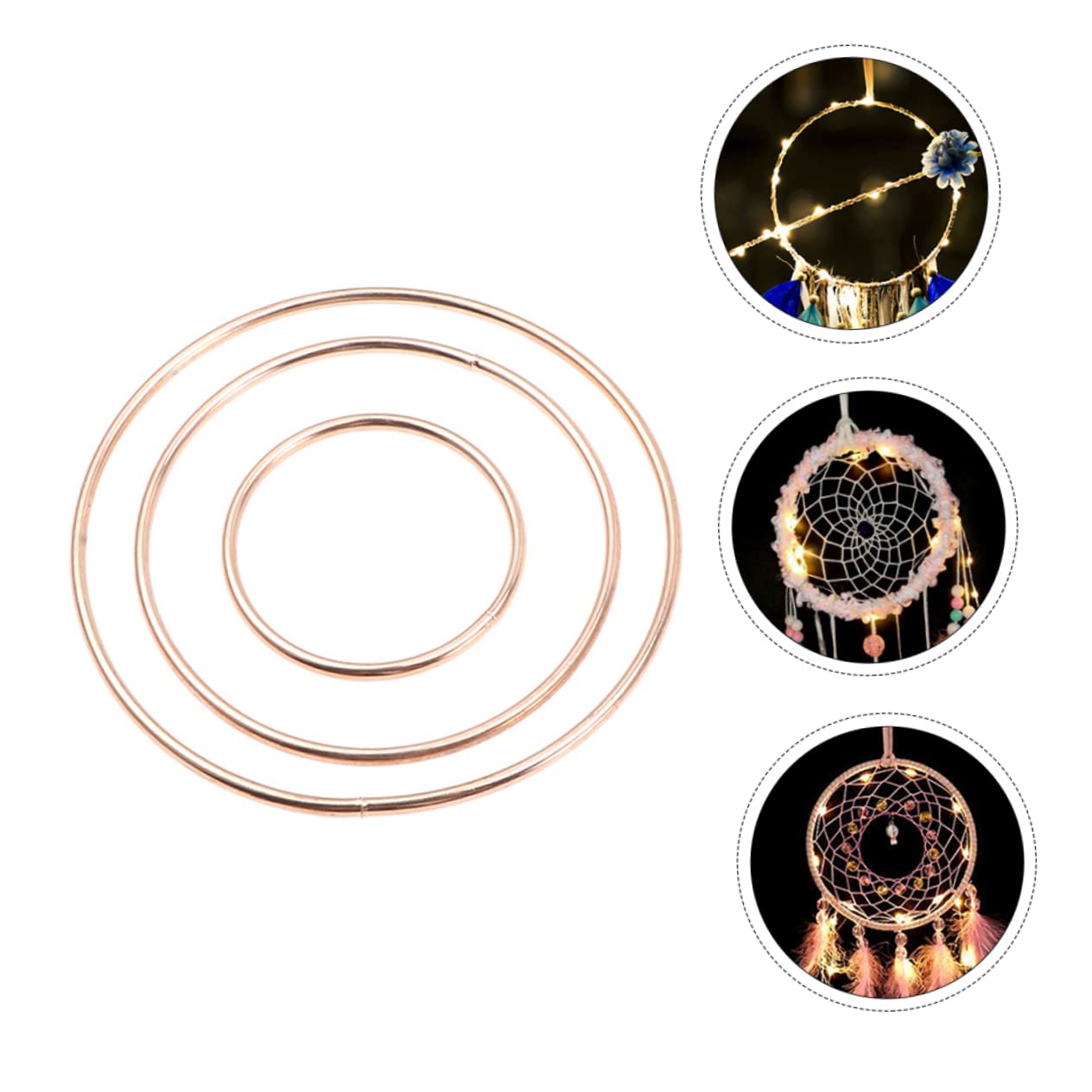 6Pcs Metal Floral Hoops Dream Catcher Rings DIY Wreath Frames Macrame Rings for Crafts Elegant for Wind Chimes and Garlands