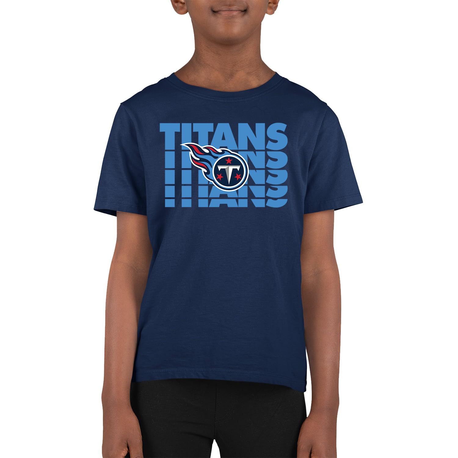 Team Fan Apparel NFL Youth Repeating Logo Fußball-T-Shirt, Unisex, ohne Etikett, bequem, Kinder, Jungen, Mädchen, leicht, weich