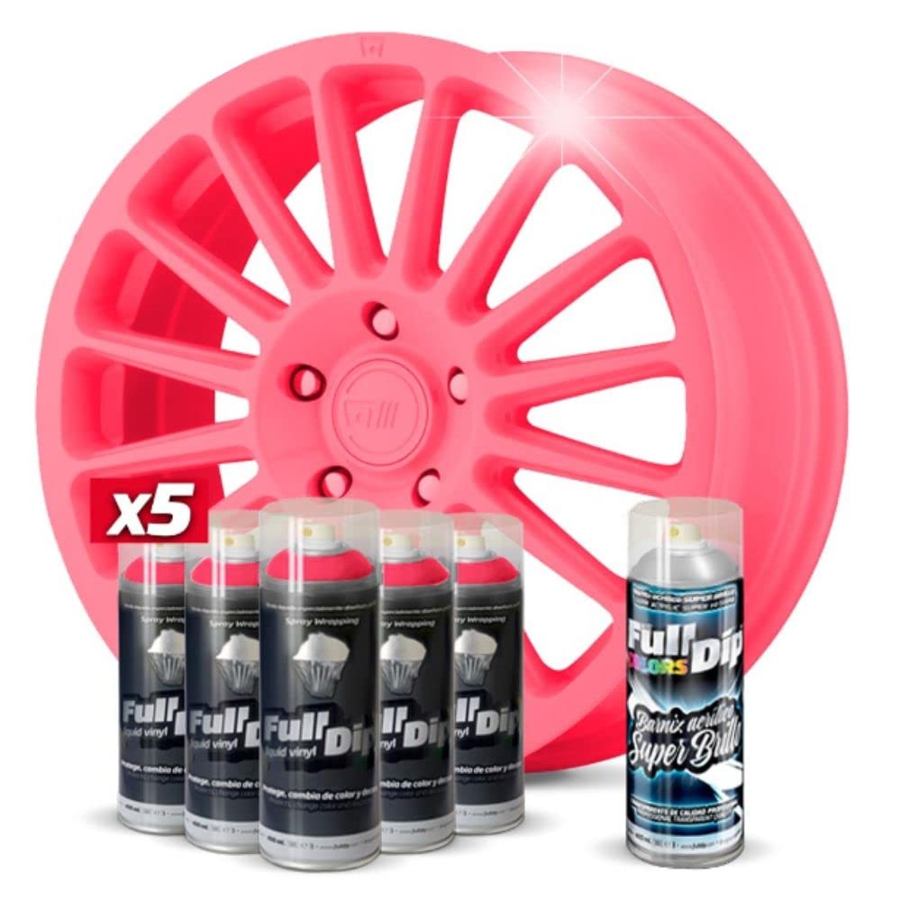 AutoFullCar Pack 5 Sprays Full Dip Rosa Chicle Glitter