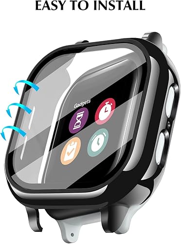 Miniatura 5 de Funda compatible con Gizmo Watch 2, protector de pantalla para niños, de vidrio templado, solo compatible con Verizon Gizmo Watch 2 (negro,