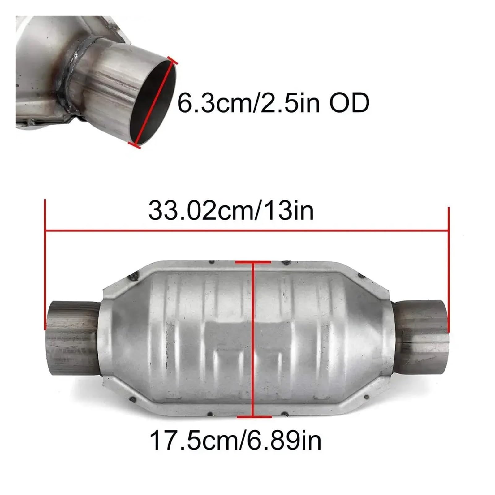Uniwersalny Katalizator Samochodowy 2,5" 6,3 Cm, Sportowy Układ Wydechowy, 400-komorowy, Wysokoprzepływowy, Euro 1, Stal Nierdzewna Środek czyszczący do katalizatora benzyny