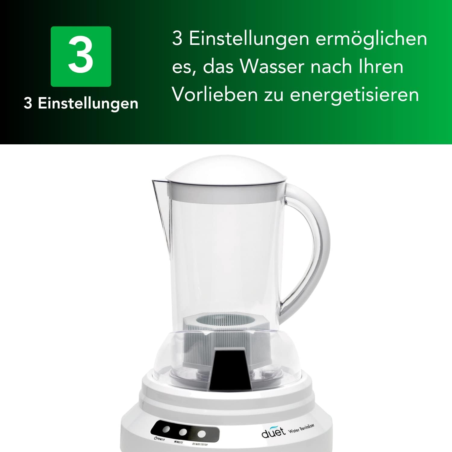 Tribest Duet Water Revitalizer with three settings