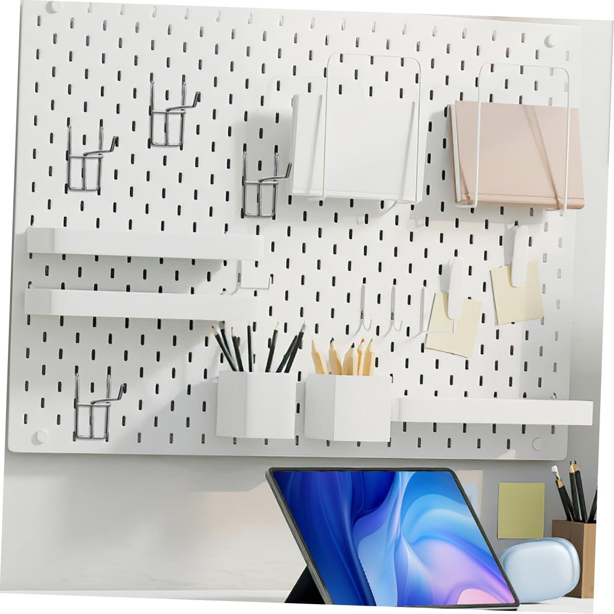 40pcs Hanging Hooks Grid Wall Hooks Iron Rack Easy Install Garage Storage