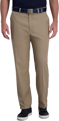 Haggar Pantalon décontracté PLN Cool Right Pant pour Homme, Kaki chiné, 36W x 29