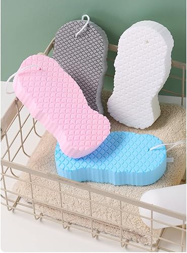 Miniatura 4 de BZG Paquete de 2 esponjas de baño exfoliantes para ducha para mujer, esponja de ducha, rosa y gris, 2 unidades (paquete de 1)