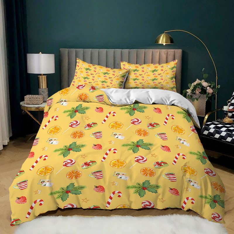 Funda nordica cama 150 de 220 x 240 cm con dibujos animados amarillos de microfibra suave