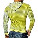  Tazzio VIP Party Kapuzen Pullover Sweatshirt Langarm Longsleeve T200, Farbe:Gelb;Größe:L