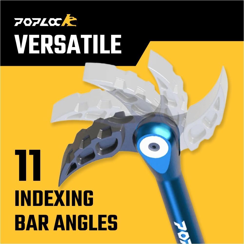 Poplock 3 Piece Indexing Pry Bar Set – Adjustable Automotive Pry Bars 8", 12" with 121 Positions Double Joint 17" | Heavy Duty Trim & Panel Removal Tool for Mechanics