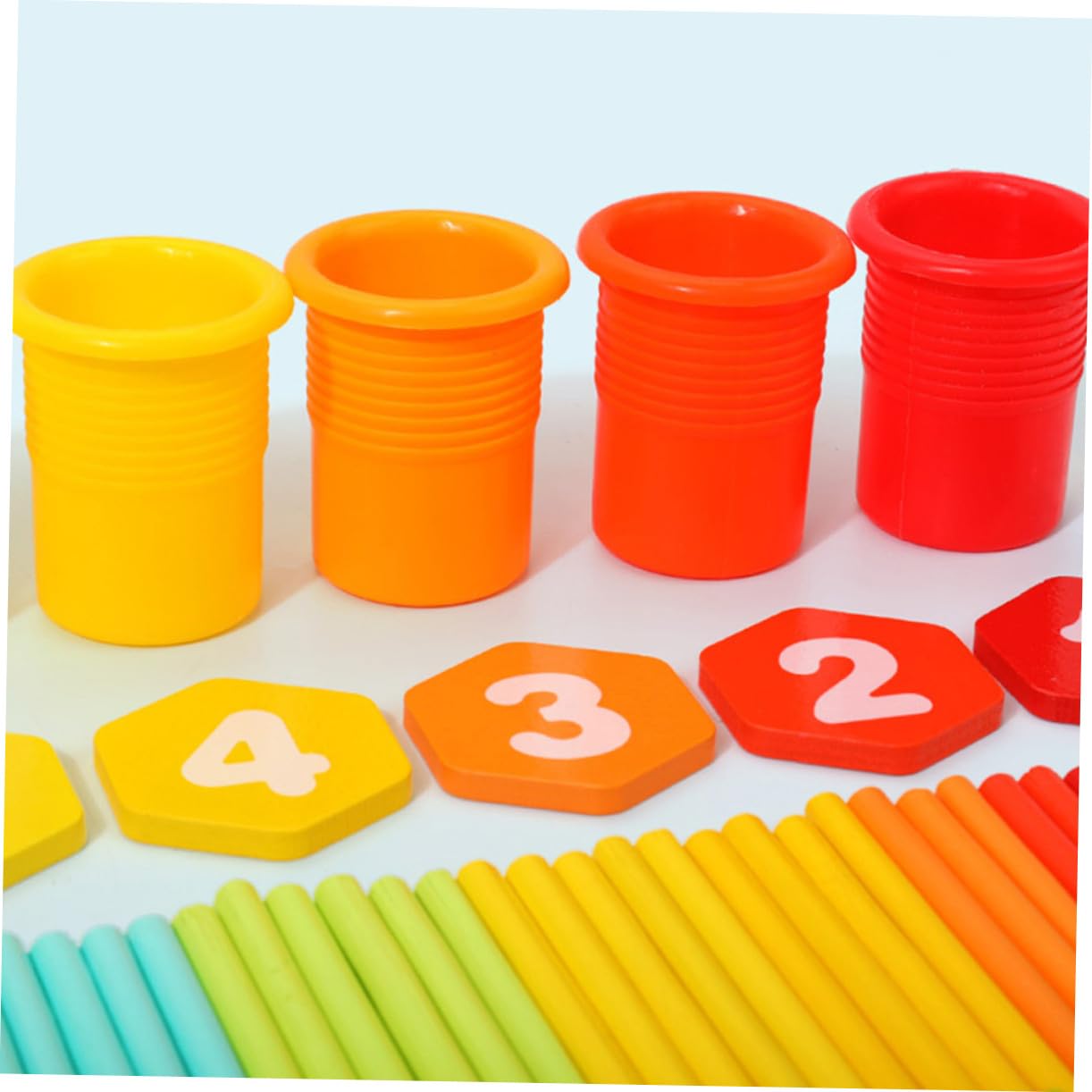 POPETPOP Juguetes para Contar De Bloques para Clasificar Números Juguete De Madera para Preescolar Cognitivo Años Carote para Aprendizaje Interactivo