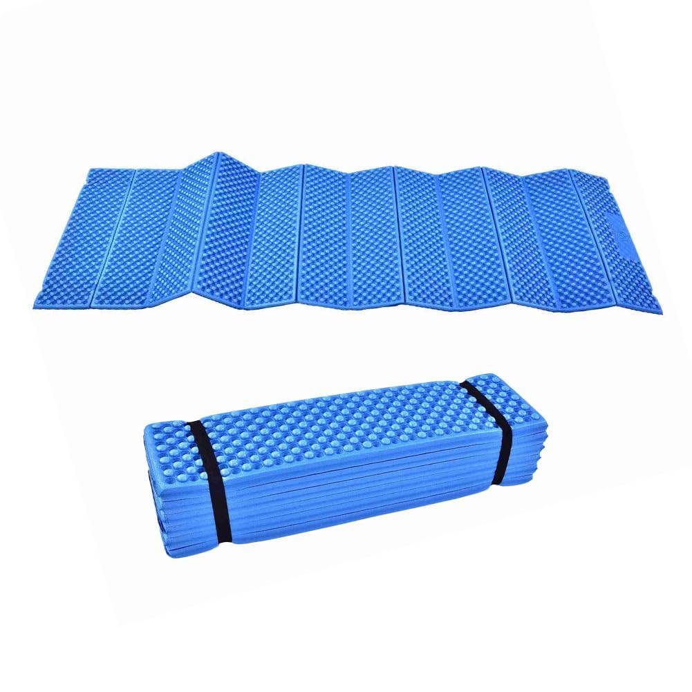 Matelas de Camping Pliable en Mousse IXPE avec Revêtement Aluminium Tapis de Sol Isolant Thermique 185x55cm pour Randonnée Trekking et Bivouac Ultra-léger et Imperméable