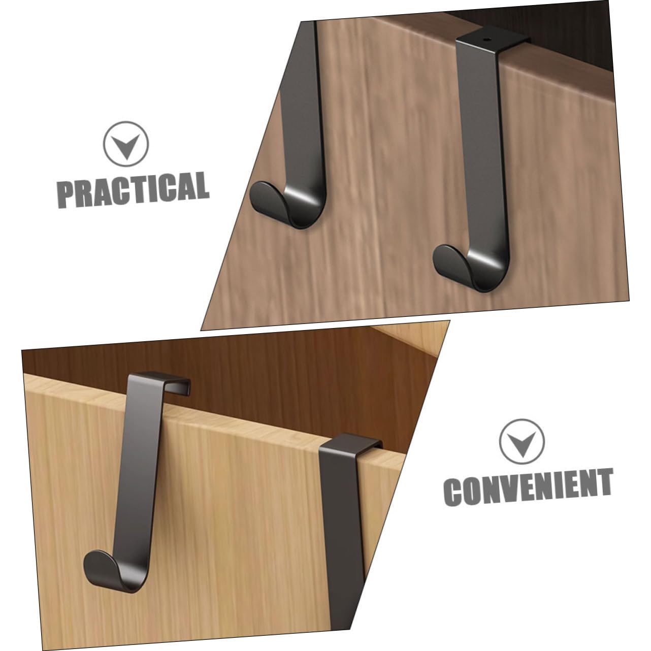 Cabilock 6pcs Over The Door Hooks Aluminum Coat Hanger Cubicle Hooks for Coats Easy Install Space Saving