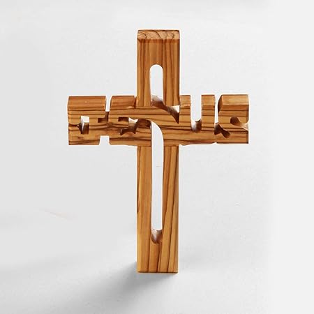 Kassis Olivenholz Kreuz Jesus Zum Aufhangen Aus Bethlehem 12 Cm Amazon De Kuche Haushalt