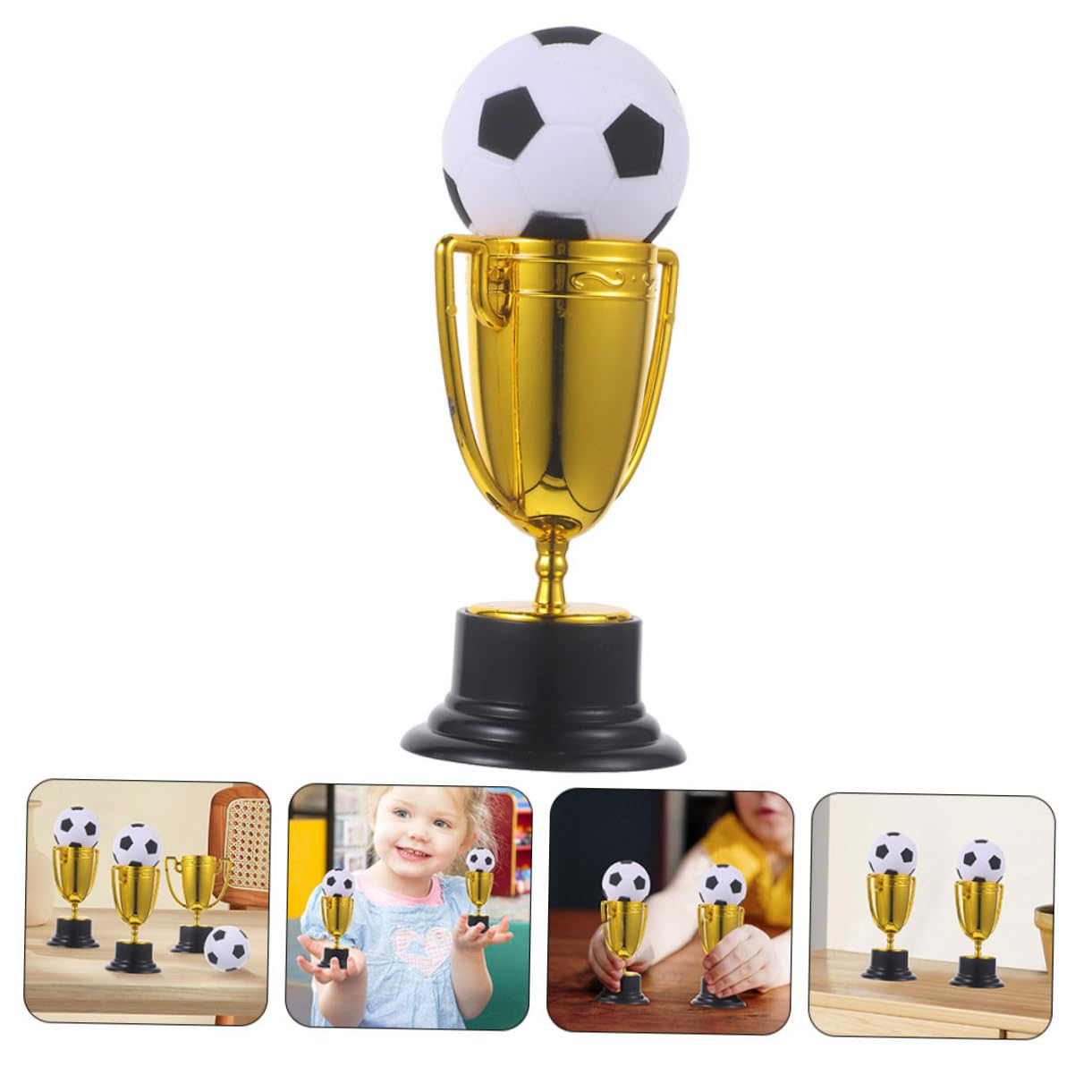NUOBESTY Zestaw 3 Małych Plastikowych Trofeów Na Zawody Games Celebration Competition Award Trophy Cup
