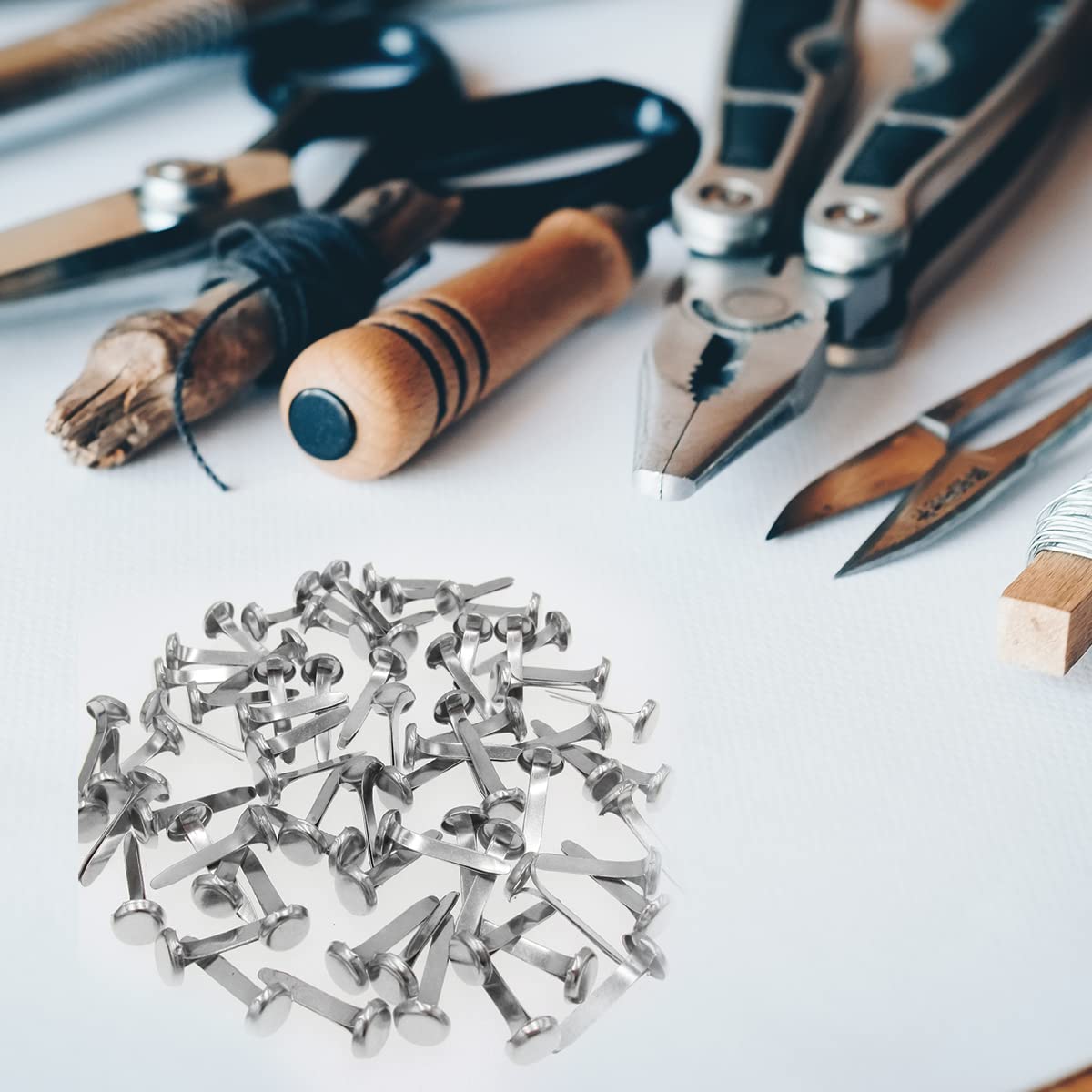 100 Stück Scrapbooking Nägel 8mm - Silberne Bastelklammern Für Alben