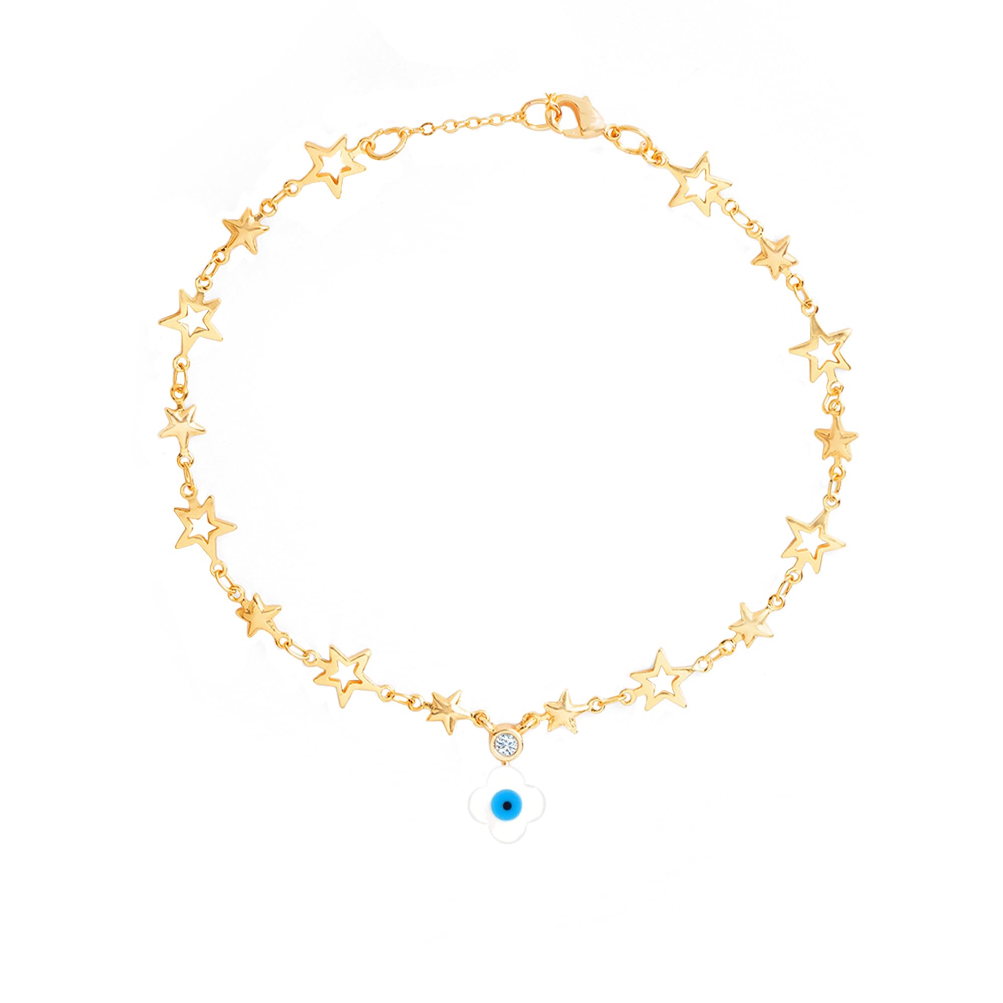 minutiae Fashion Anklet With Solitaire Crystal Diamonds Painjan Payal Leg Chain Foot Jewellery For Women and Girls-picture-36