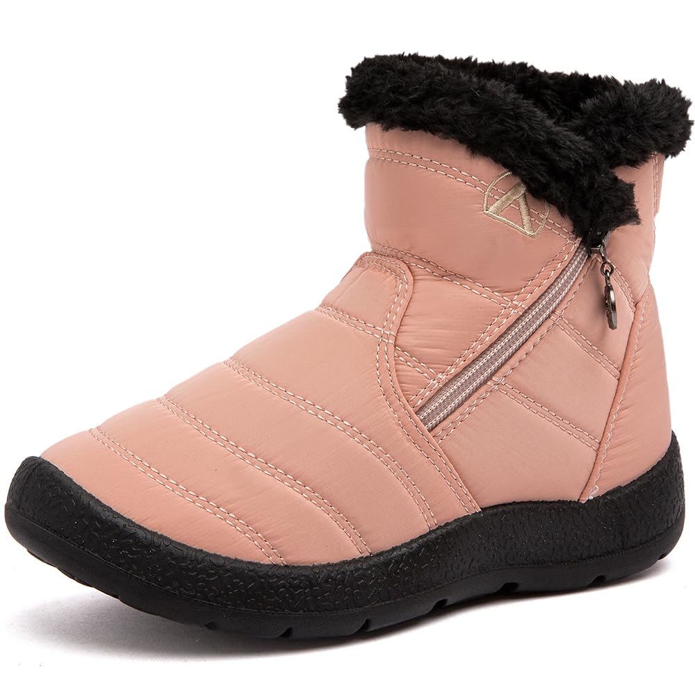 GOGOUP Bambini Stivali da Neve Ragazzi Ragazze Inverno Impermeabili Caldo Foderato in Pelliccia Cotone Stivaletti Scarpe All'aperto Stivaletti Antiscivolo