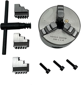 Chuck K11-80 Precision 3 Jaw Self-Centering Lathe Chuck 80mm for Mini Lathe