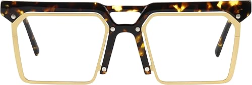 Zeelool Marco de gafas rectangulares retro con lente transparente sin receta para hombres ZJGX839879