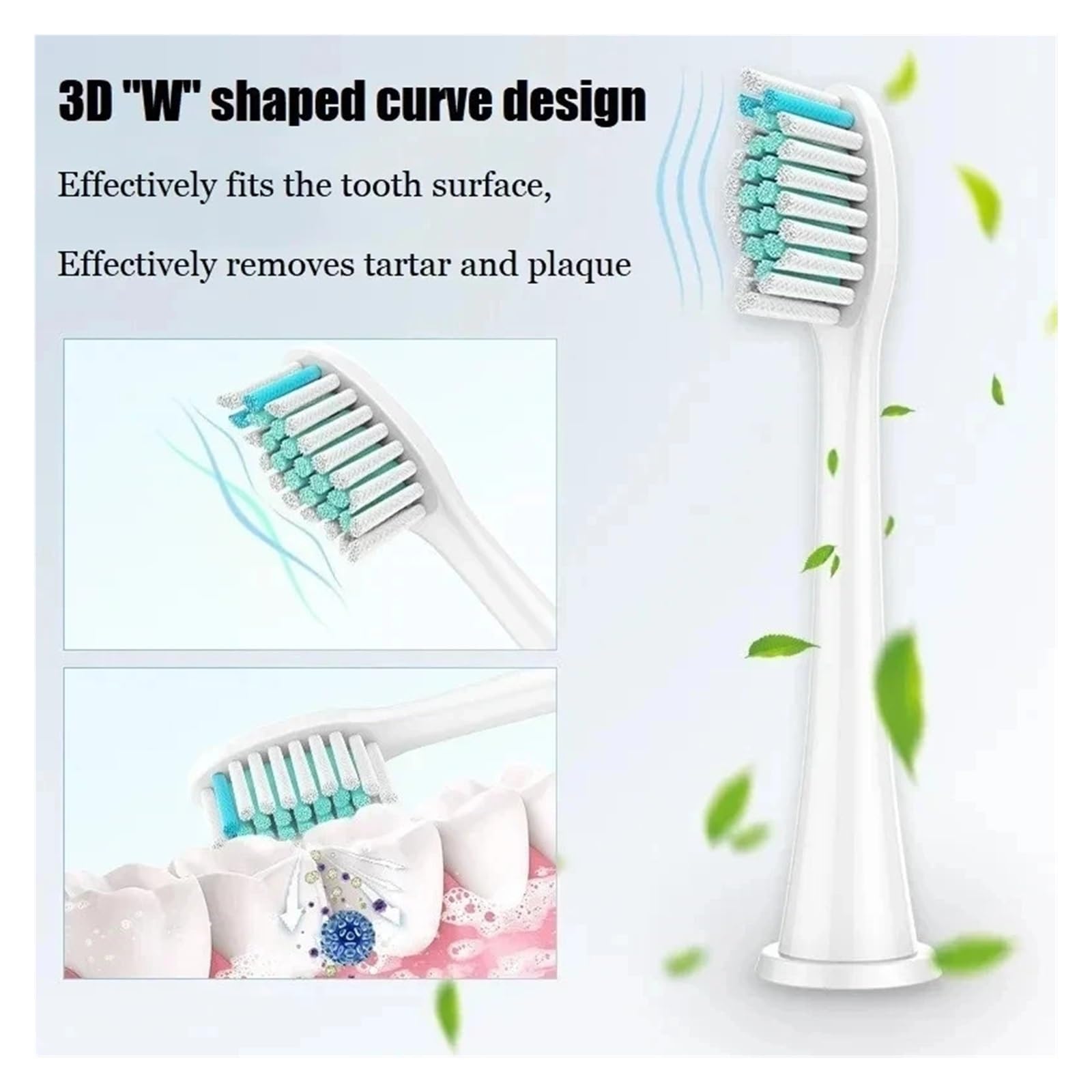 tianwandong 4/8/12/16/20 piezas de cabezal de repuesto for cepillo de dientes compatible con recambios de cabezal de cepillo de dientes eléctrico compatibles con Diamond Cleaning(20Pcs Black)