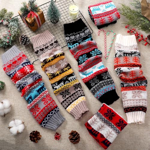 Image of Sintege 6 Pairs Kawaii Leg Warmers Japanese Style Knitted Loose Socks Leg Warmers for Girls Women Lolita Costume School