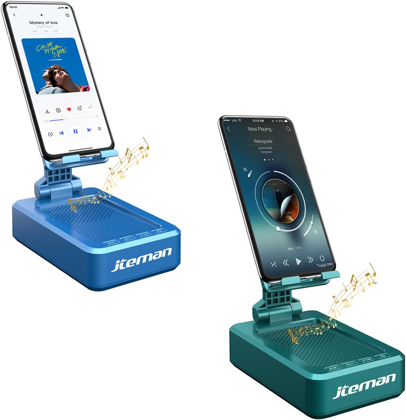 JTEMAN Phone Stand with Wireless Bluetooth Speaker, HD Surround Sound Bluetooth Speaker for Desk Perfect for Home Kitchen Gadgets Gifts,Compatible with iPhone/ipad/Samsung Galaxy