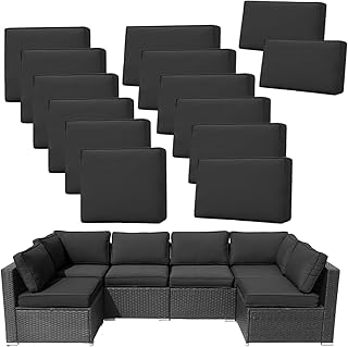 14Pieces Patio Cushion Covers Replacement Outdoor Couch Cushions Covers Splashproof Sofa Slipcovers Set with