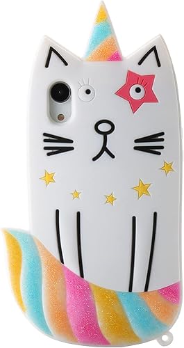 Wifantien Funda de silicona suave con diseño de unicornio 3D para iPhone SE 2020iPhone 6 6S 7 8 4.7 pulgadas, diseño de dibujos animados en 3D,