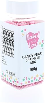 Baked with Love 100g Pink Candy Pearl Sprinkles