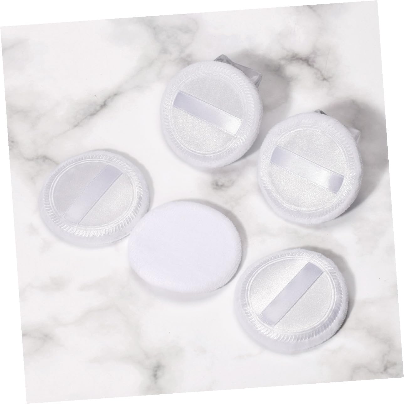 5pcs White Cotton Loose Powder Puff for Gentle Foundation Application Soft Makeup Tool for Even Mineral Powder Blending for Salon Home and Travel Use