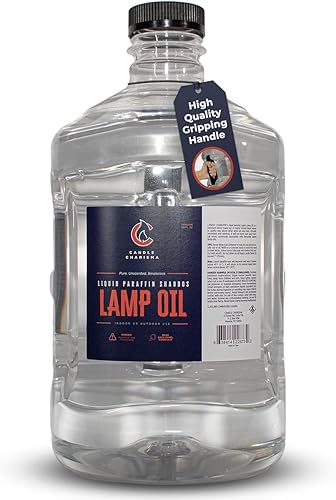 Aceite líquido para lámpara de parafina para uso en interiores  1 galón (128 onzas) con mango  Combustible para lámpara sin olor y sin humo  Aceite