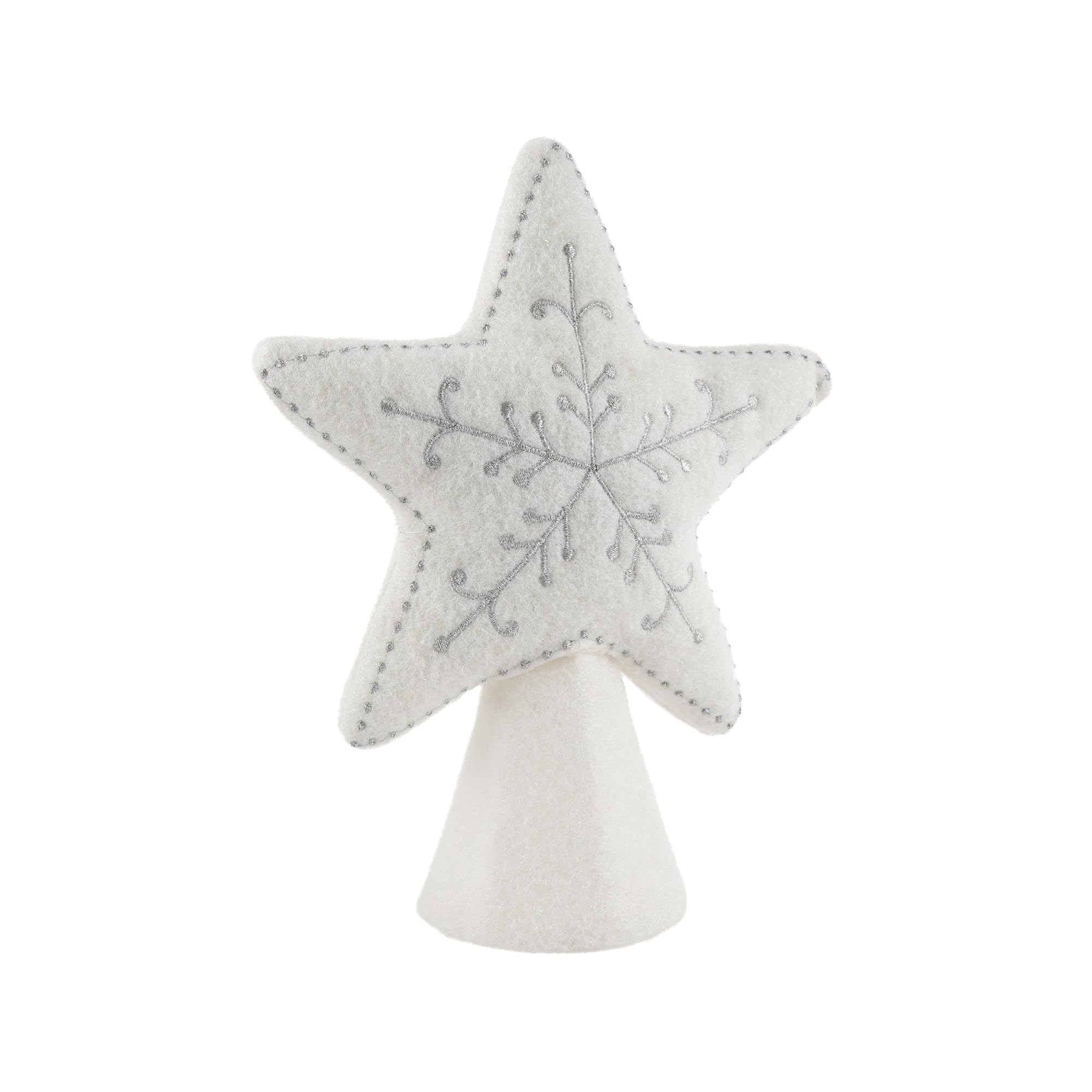 Christmas Felt Silver Star Tree Topper | Festive Decor | Holiday Decoration