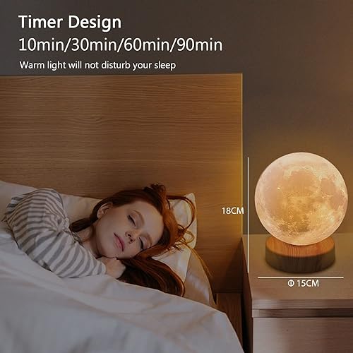 Miniatura 6 de Lámpara de terapia de luz de 10000 Lux, lámparas de luz solar feliz sin UV con 3 temperaturas de color, brillo ajustable, temporizador y función de