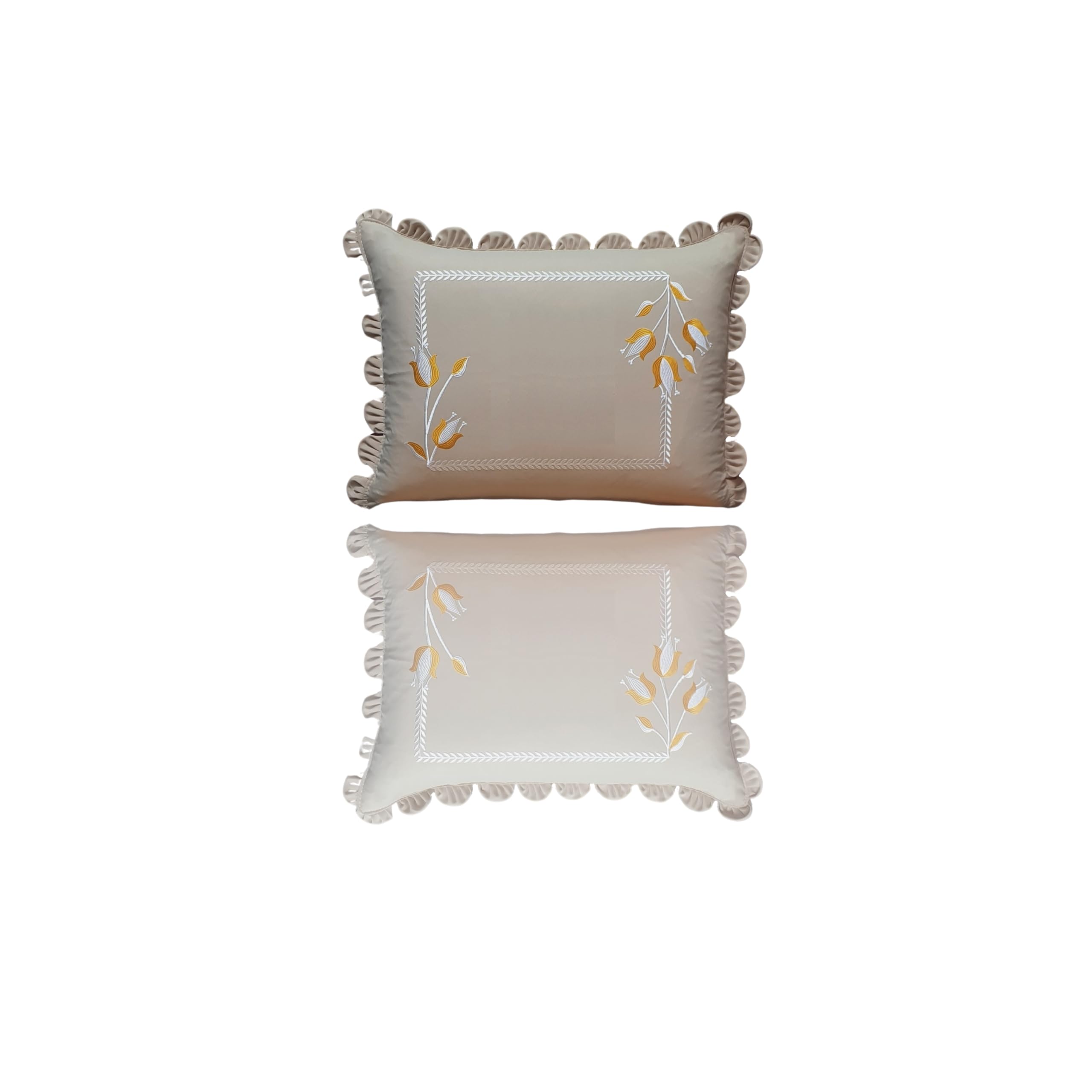 "Handmade Pillow Covers: Cushion Case Covers Beautiful & Modern Design for Your Home Set of 2pcs Pillow (1, Beige)